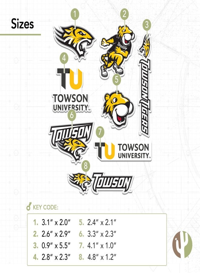 Desert Cactus Towson University Sticker Tigers Sticker Vinyl Decals Laptop Water Bottle Car Scrapbook Sheet T2 (Type 2) - Image 3