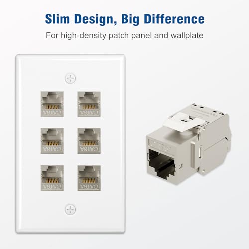 iwillink 10Gbps RJ45 Cat6A Keystone Jack, Shielded Keystone Jacks, 180 Degree Toolless Zinc-Alloy Housing Keystone Jack, 25-Pack - Image 2