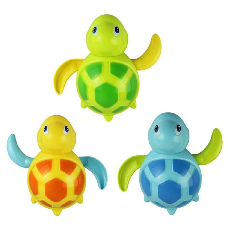 WedFeir 3pcs Bath Swimming Turtle Toy for Baby Toddler, Wind Up Chain Bathing Water Toy, Swimming Bathtub Pool Cute Swimming Turtle Toys for Boys Girls. - Image 1