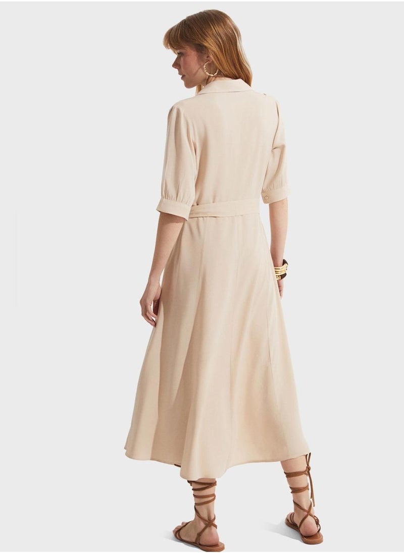 JUNE - Belted Shirt Dress - Image 1