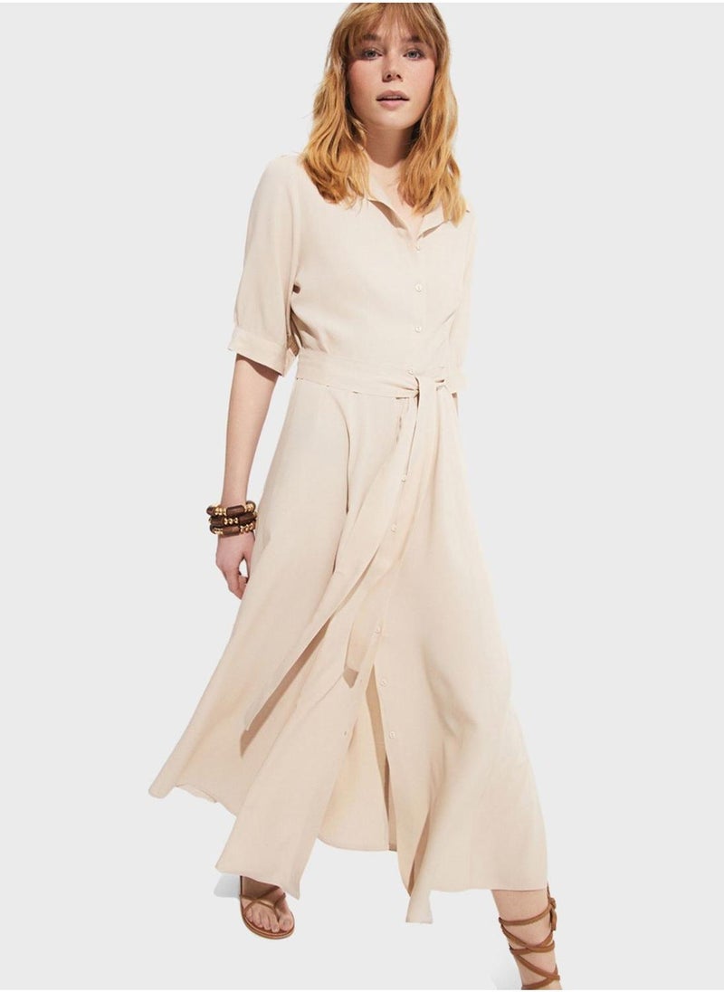 JUNE - Belted Shirt Dress - Image 1