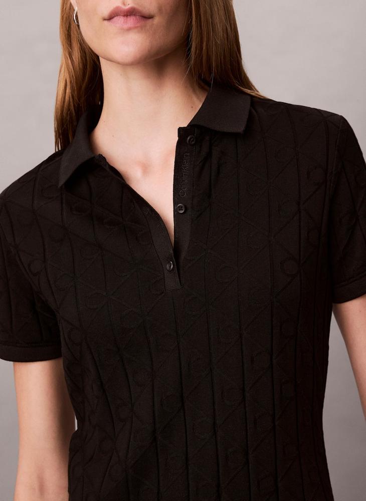 Calvin Klein Jeans Button Detail Collar Neck Mini Dress - Image 3