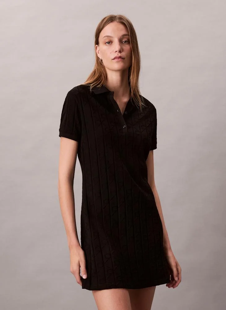 Calvin Klein Jeans Button Detail Collar Neck Mini Dress