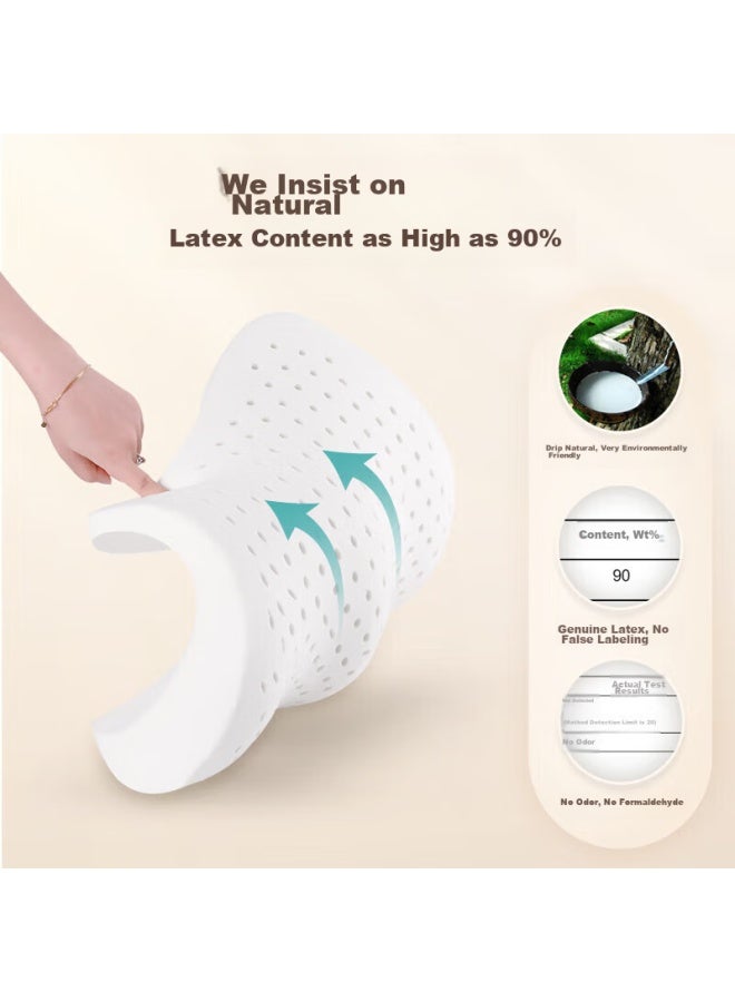 ICAROOM Aichewu Car Headrest, Car Cushion, Latex Car Neck Pillow, Cervical Pillow, Driving Lumbar Support, Seat Backrest, Waist Pad - Image 3