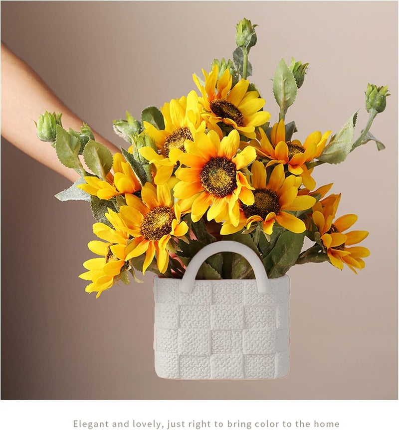 Yeysynana Ceramic Vase, Small Modern Flower Vase for Home Decor, Handbag Collection Creative Ceramic Floral Vases for Centerpieces, Flower Arrangement Decoration Shooting Props (A) - Image 3