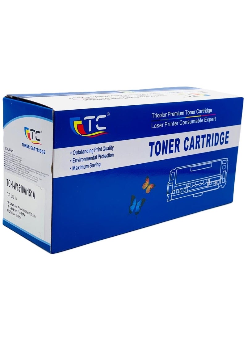 تي سي خرطوشة حبر TC 151A 151X (مع شريحة) عالية الإنتاجية متوافقة مع طابعة HP Laserjet Pro 4003w 4003dw 4103fdn 4103fdw، لون أسود - 151A - Image 1