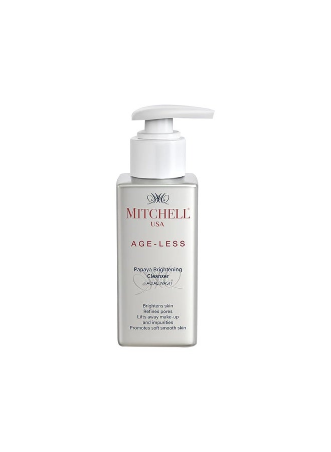 Mitchell USA Papaya Brightening Cleanser Anti Aging Face Wash, Cleanses Dirt, Removes Makeup and Brightens Complexion With Papaya Enzymes, Lotus Seed Extracts, for Unisex All Skin Type, 100ml - Image 1