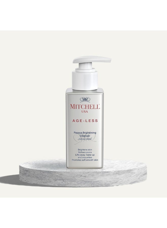 Mitchell USA Papaya Brightening Cleanser Anti Aging Face Wash, Cleanses Dirt, Removes Makeup and Brightens Complexion With Papaya Enzymes, Lotus Seed Extracts, for Unisex All Skin Type, 100ml - Image 2