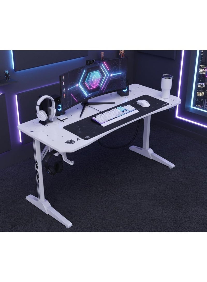 أيه أس أيه إعداد مكتب ألعاب عصري بإضاءة RGB مع شاشة منحنية وإكسسوارات احترافية - Image 1