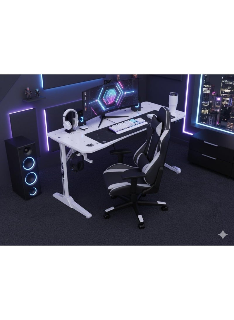 أيه أس أيه إعداد مكتب ألعاب عصري بإضاءة RGB مع شاشة منحنية وإكسسوارات احترافية - Image 5