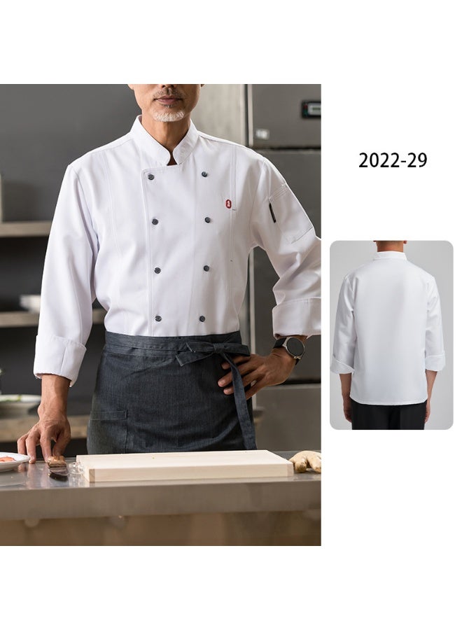 NIBEMINENT High-End  Chef Overalls Kitchen Kitchen Canteen Restaurant Restaurant Work Wear Men's and Women's Catering Autu  - Image 1