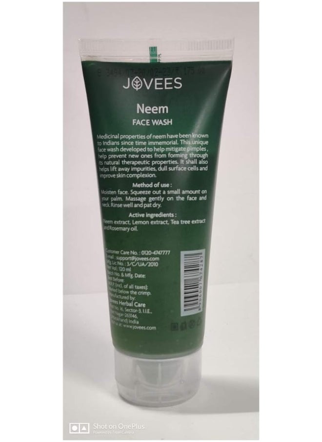JOVEES HERBAL Jovees Natural Neem Face Wash (120ml) (pack of 2)  - Image 3