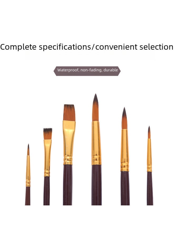 Keep Smiling Piece Combination Flat Brush Ceramic Vinyl Doll Painting Brush Watercolor Gouache Acrylic Brush - Image 4