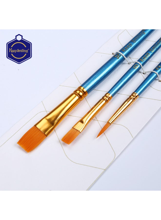 Keep Smiling Piece Combination Flat Brush Ceramic Vinyl Doll Painting Brush Watercolor Gouache Acrylic Brush - Image 2