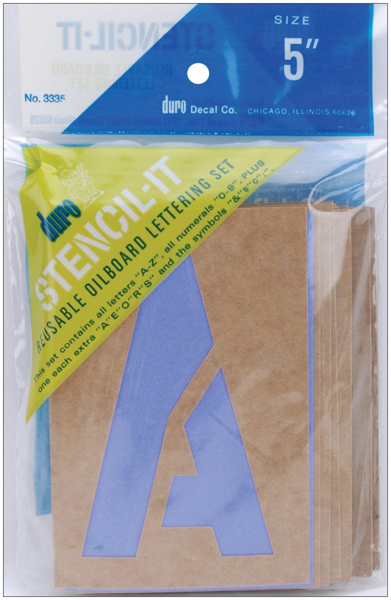 Duro Graphic Products 3335 Oil Board Stencil Set, 5", Brown - Image 1