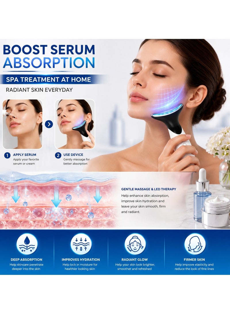 EMS Neck Beauty Device, Neck Massager with Heat Therapy & EMS Microcurrent, Face and Neck Skin Tightening Massager, Anti Wrinkle Beauty Tool for Jawline Lifting, Facial Massage, Rechargeable Portable Skin Care Device - Image 2