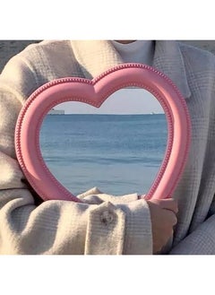 BinaryABC Heart Makeup Mirror Cosmetic Mirror Wall Desktop Mirror Bedroom Mirrorvalentines Day Gift(Pink)  - Image 2