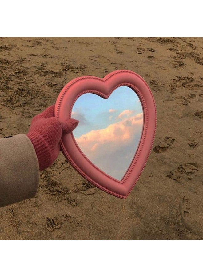 BinaryABC Heart Makeup Mirror Cosmetic Mirror Wall Desktop Mirror Bedroom Mirrorvalentines Day Gift(Pink) - Image 4