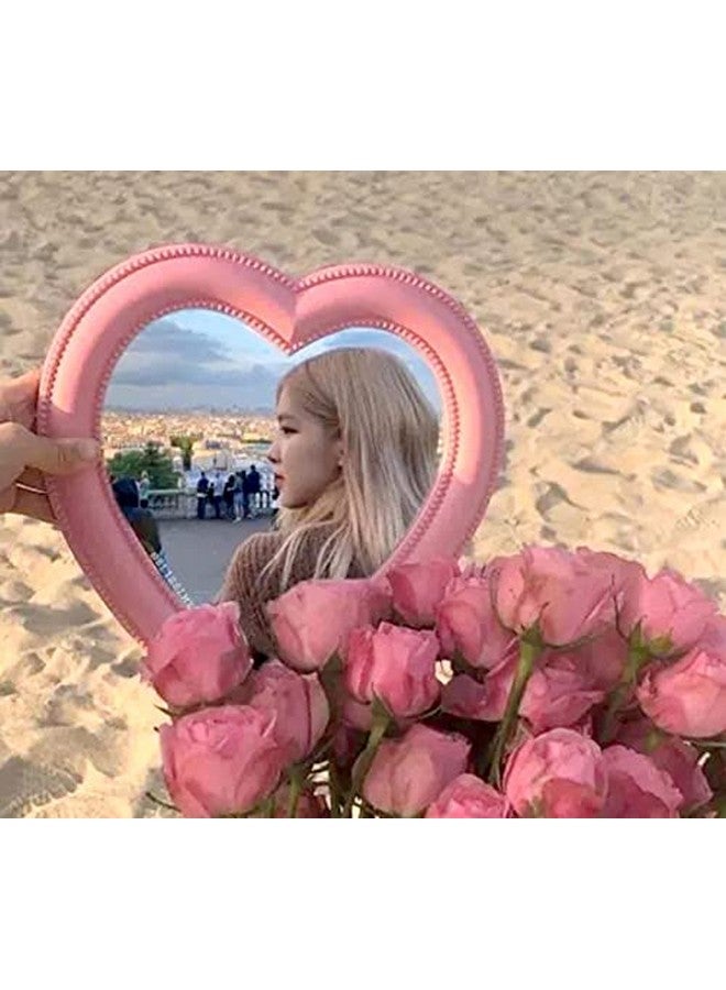 BinaryABC Heart Makeup Mirror Cosmetic Mirror Wall Desktop Mirror Bedroom Mirrorvalentines Day Gift(Pink) - Image 3