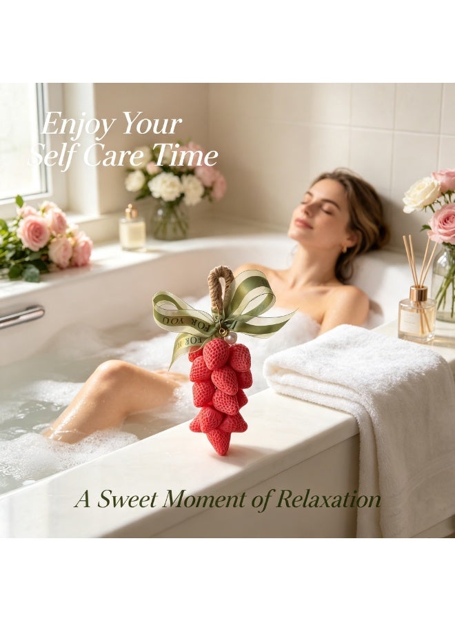 صابون معطر بتصميم الفراولة كهدية، صابون استحمام يدوي بشكل فاكهة لطيف، صابون ديكوري للحمام والمنزل، هدية عطرية رومانسية للنساء، مناسب لأعياد الميلاد والزفاف والمناسبات الخاصة - Image 5