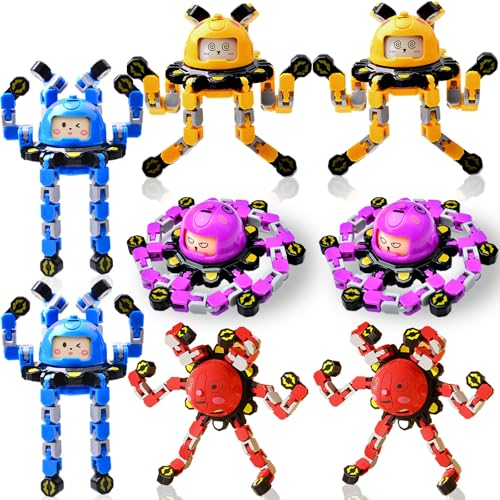 Vipctery Easter Basket Stuffers Gifts for Kids Boys Girls 8Pcs Transformable Fidget Spinners for Kids Fidget Toys Teens Adults Sensory Toys with Autism ADHD Party Favors Travel Activities A - Image 1