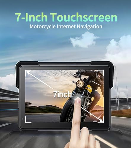 Aoocci C7 Motorcycle Carplay, GPS Navigation System with Apple CarPlay & Android Auto, 7-inch HD Touchscreen for Motorcycle, IP67 Waterproof, Support Dual Bluetooth, Smartphone Mirroring (C7 NO TPMS) - Image 2