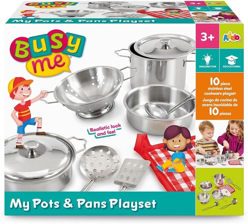 Addo Busy Me My Pots and Pans Playset, Pretend Toy, Role Play for Kids - Image 3