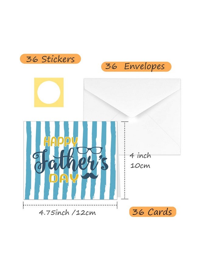TUPARKA 36 Pack Father's Day Greeting Cards with Envelopes, 6 Assorted Unique Designs for Father's Day - Image 2