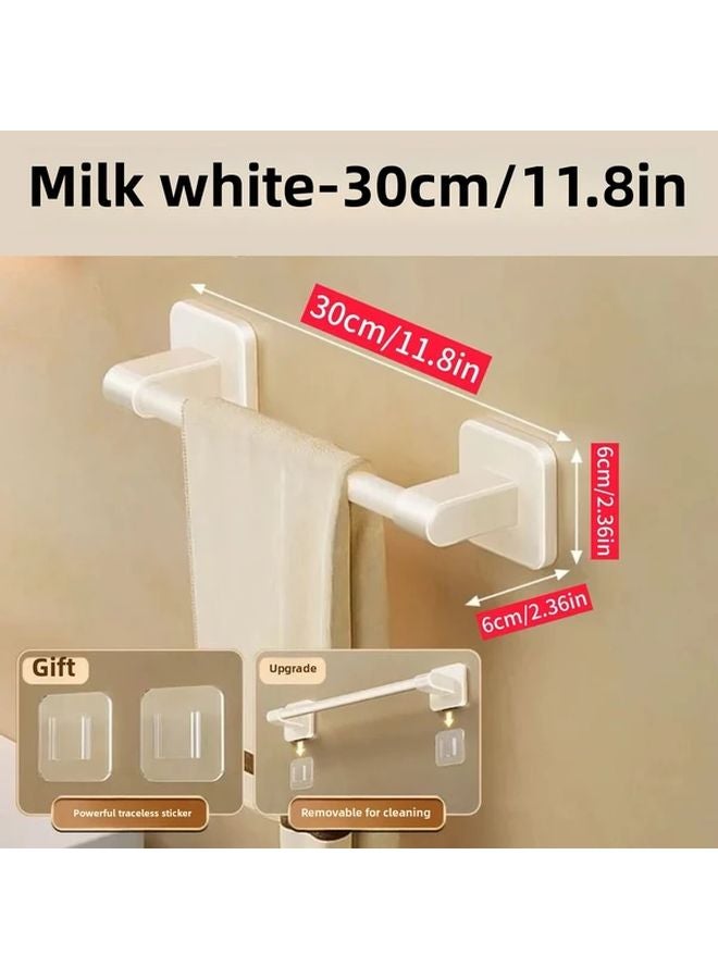 Cream No Drill Wall Mounted Towel Rack 23 6 Inch Bathroom Space Saving Modern Design - Image 3