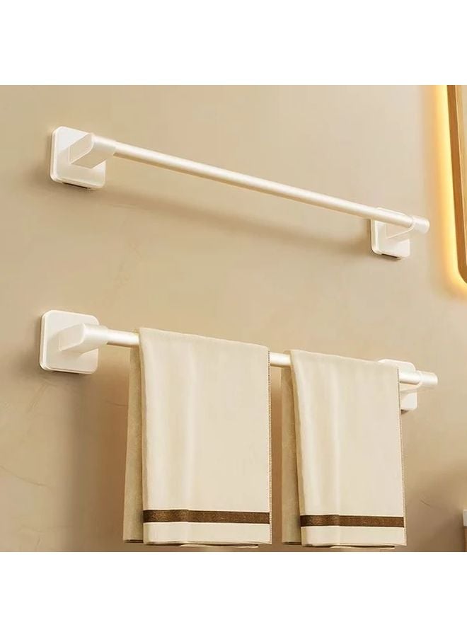 Cream No Drill Wall Mounted Towel Rack 23 6 Inch Bathroom Space Saving Modern Design - Image 1