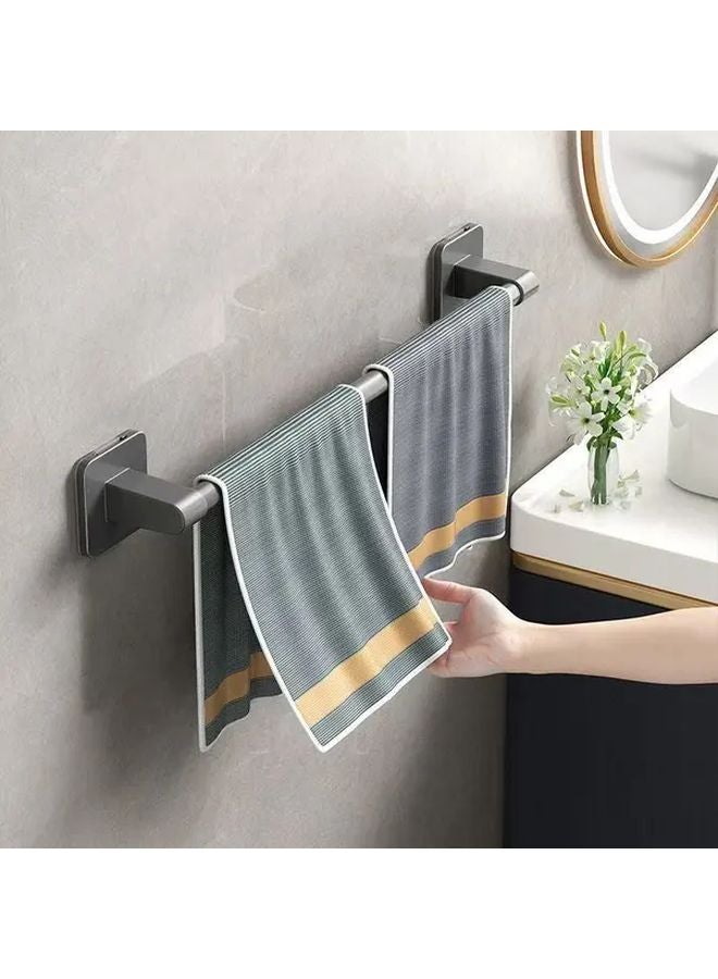 Cream No Drill Wall Mounted Towel Rack 23 6 Inch Bathroom Space Saving Modern Design - Image 5