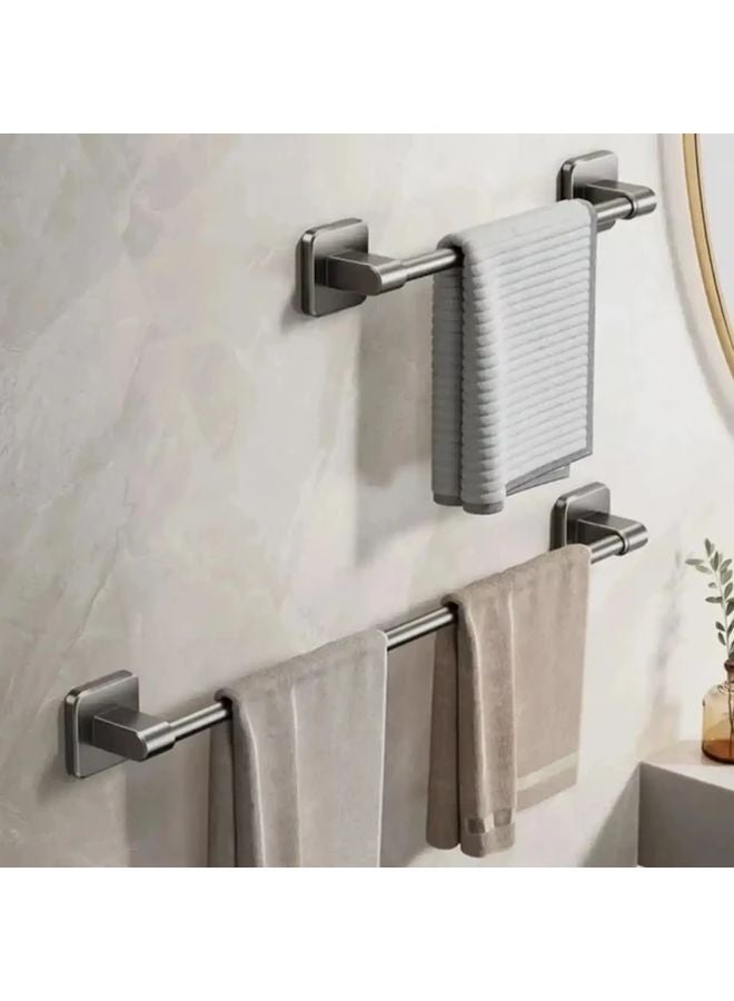 Cream No Drill Wall Mounted Towel Rack 23 6 Inch Bathroom Space Saving Modern Design - Image 4