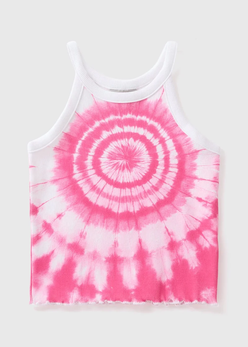 Matalan Girls Pink Tie Dye Vest