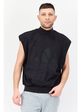Adidas Men Sportswear Fit Sleeveless Basketball Sweatshirt, Black  - Image 1