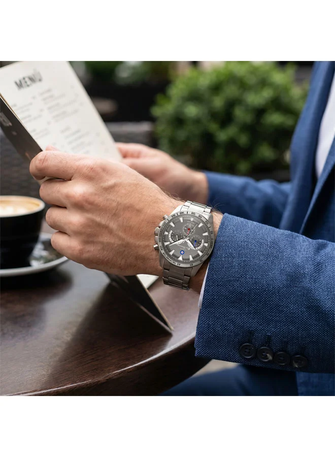 Ben Sherman Gunmetal Liverpool  Gunmetal Dial Gunmetal Stainless Steel Bracelet Chronograph Watch for Men, 44mm for Men | Best Price UAE