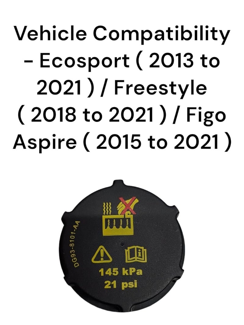 Auto-Ex غطاء زجاجة خزان سائل التبريد متوافق/بديل لسيارة فورد إيكوسبورت (2013 إلى 2021) / فيغو أسباير (2015 إلى 2021) / فري ستايل (2018 إلى 2021) - Image 2