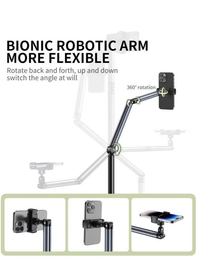 vesus Adjustable Floor Mobile Phone Holder Stand – Overhead Cantilever Design with 360° Rotation & Height Adjustment – Hands-Free Stand for Live Streaming, Video Recording, Online Classes & Movie Watching – Stable Base & Universal Phone Compatibility - Image 5