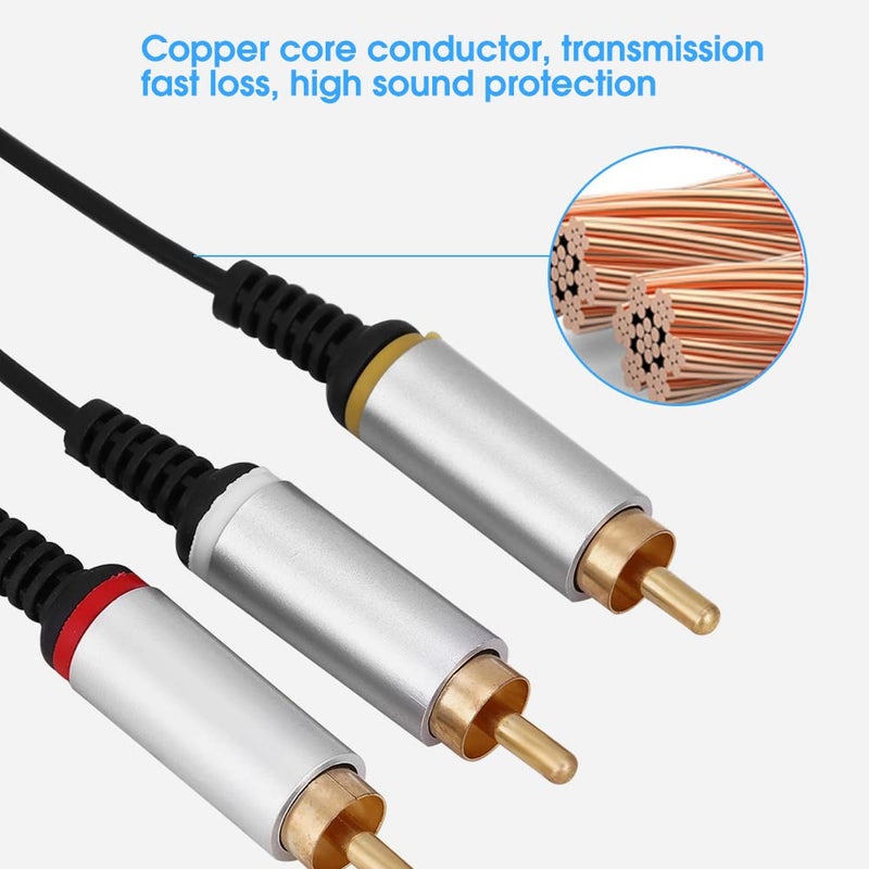 Zopsc 1.5M Streamlined PS Game AV Wire Component TV Cord AV Cable AV Cable Audio Video Cord Video RCA Adapter Cord Video Cable TV Cable,PSP Component Replacement Cable for PSP2000 3000 - Image 5