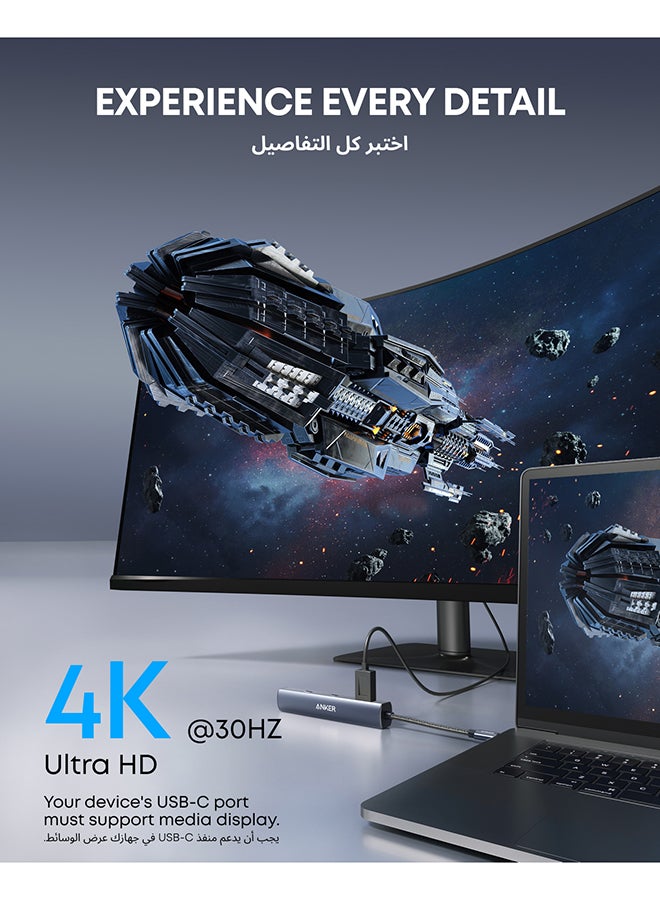 Anker USB C Hub, PowerExpand 6-in-1 USB C PD Ethernet Hub with 65W Power Delivery, 4K HDMI, 1Gbps Ethernet, USB-C Data Port, 2 USB 3.0 Data Ports, for MacBook Pro, MacBook Air, iPad Pro, XPS, and More - Image 4