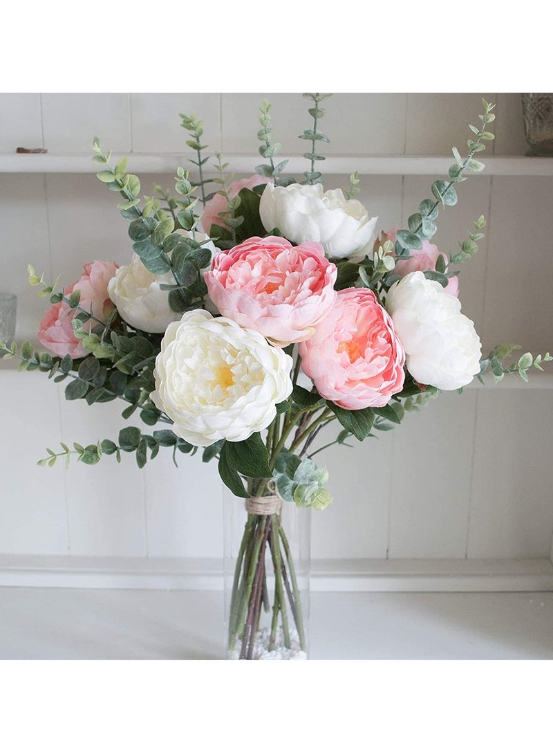 KASTWAVE Eucalyptus Leaves 20pcs Artificial Stems Real Grey, Green Touch Branches for Home Office Centerpiece Wedding Banquet Flower Arrangement Decoration - Image 5