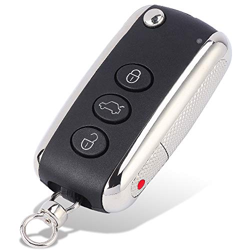 Keyecu Flip Remote Key Shell Case Fob 3+1 Button for Bentley Continental GT GTC Mulsanne 2004-2016 P/N: KR55WK45032 ((Empty Key Shell ONLY)) - Image 2