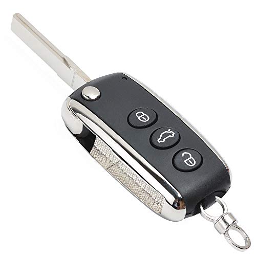 Keyecu Flip Remote Key Shell Case Fob 3+1 Button for Bentley Continental GT GTC Mulsanne 2004-2016 P/N: KR55WK45032 ((Empty Key Shell ONLY)) - Image 5