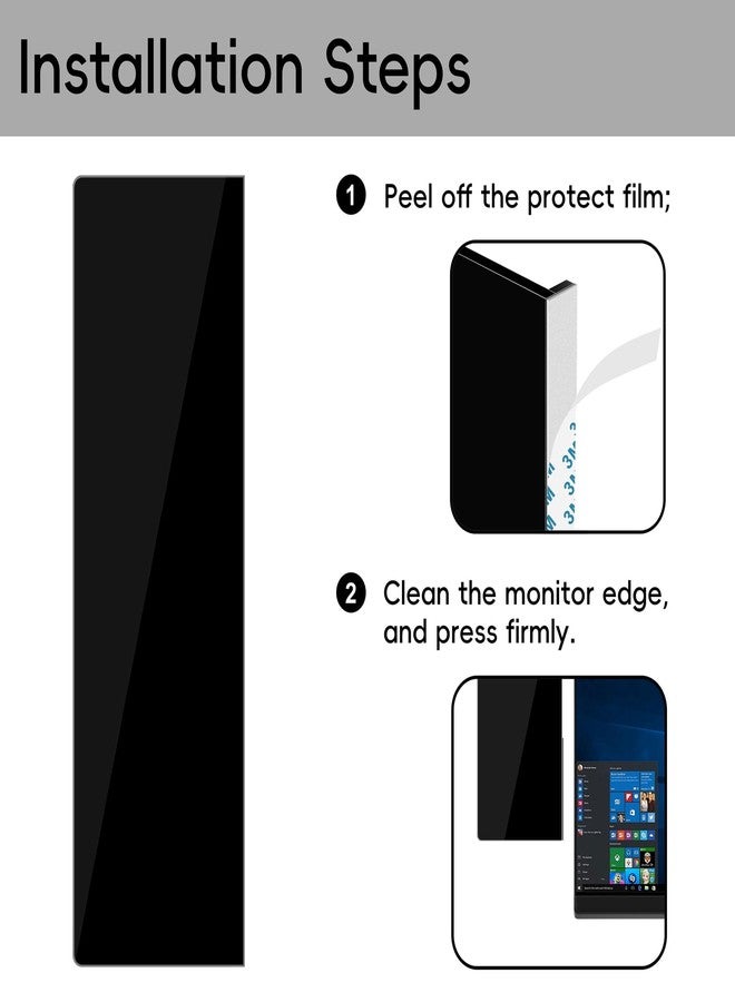 Crpich Small Monitor Memo Board - 10.6" x 3.3", 1 Pack Black Acrylic Sticky Note Holder for Screen Side, 3M Adhesive Office Desk Organizer - Image 3