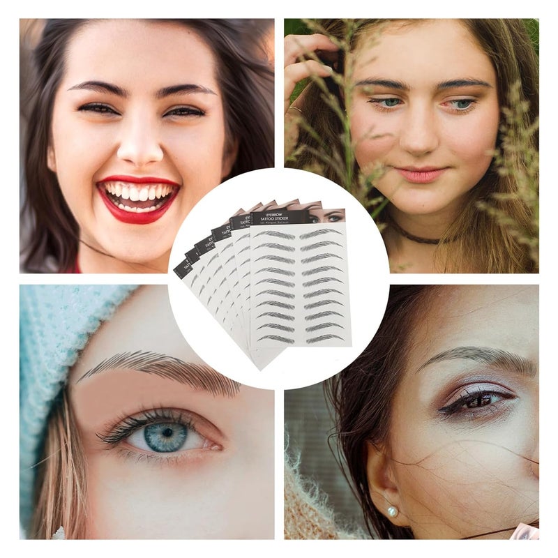 6sheets Eyebrow Tattoos of Realistic Temporary Eyebrow Stickers for Natural Look for Makeup Lovers and Beauty Enthusiasts - Image 2