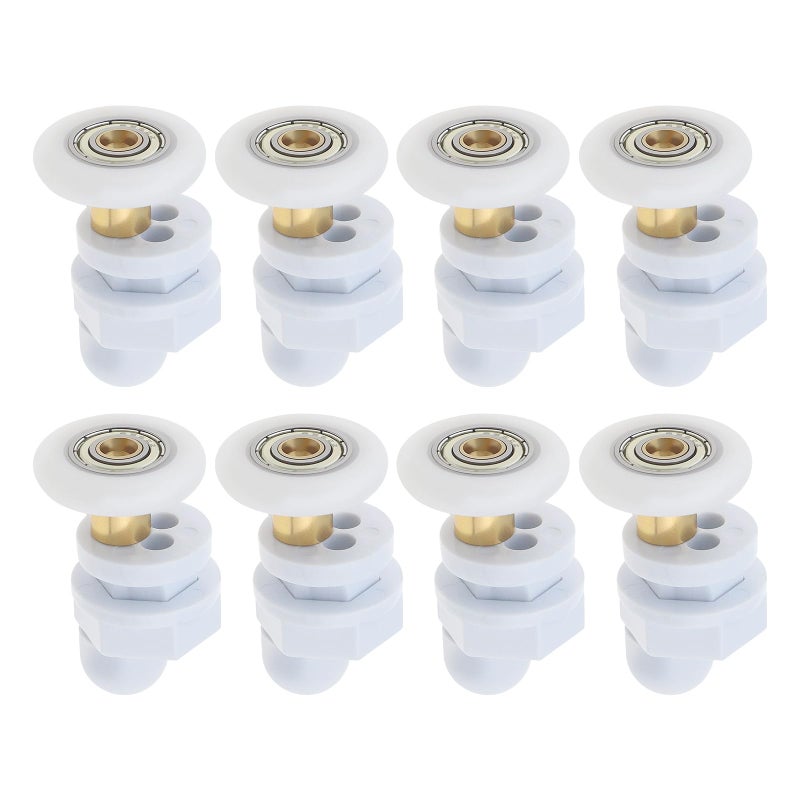 SING F LTD 8PCS Shower Door Rollers Bathroom Sliding Glass Door Pulleys UltraQuiet Replacement Runners Wheels 25mm Roller Diameter for Shower Door Steam Room - Image 2