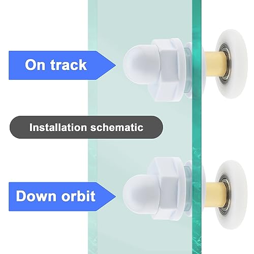 SING F LTD 8PCS Shower Door Rollers Bathroom Sliding Glass Door Pulleys UltraQuiet Replacement Runners Wheels 25mm Roller Diameter for Shower Door Steam Room - Image 3