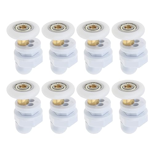 SING F LTD 8PCS Shower Door Rollers Bathroom Sliding Glass Door Pulleys UltraQuiet Replacement Runners Wheels 25mm Roller Diameter for Shower Door Steam Room - Image 1