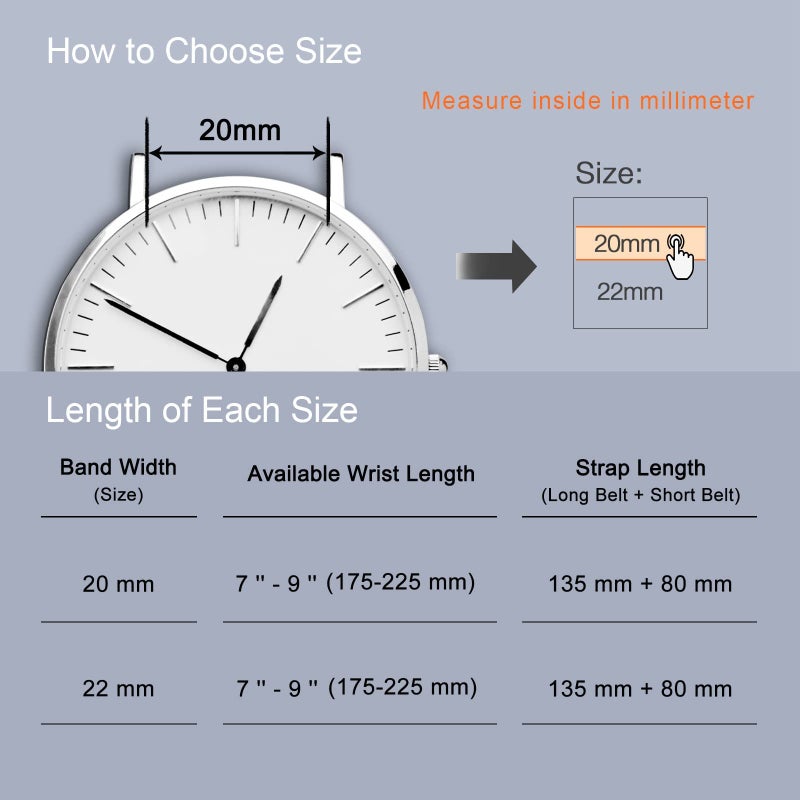WOCCI 22mm Chevre Watch Band for Men, French Goat Leather Strap, Silver Brushed Buckle (Sandy Brown) - Image 5