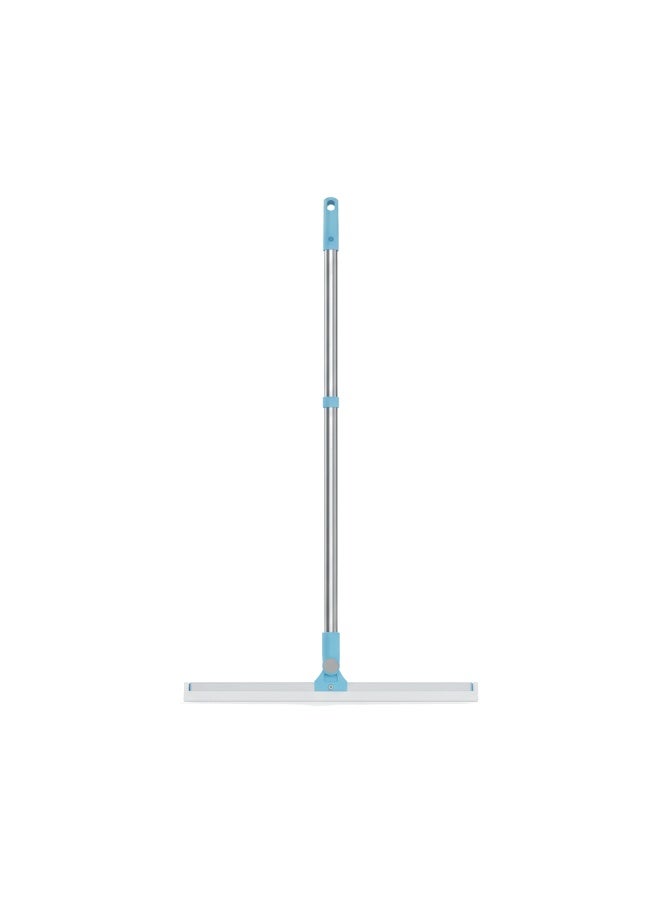 ممسحة أرضيات سيليكون عريضة بيد تلسكوبية قابلة للتعديل، رأس مرن بزاوية لتجفيف المياه وتنظيف الأرضيات والحمامات والزجاج والبلاط – تجفيف سريع خالٍ من الآثار ومقاومة للصدأ - منت جرين - Image 1