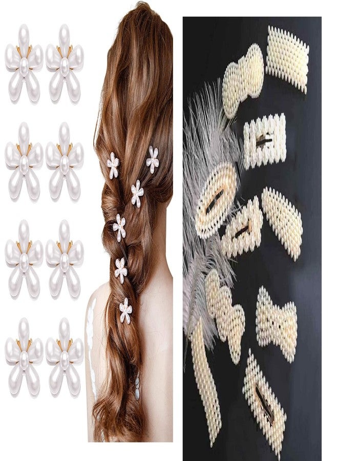 HAPPYMATES 12 Pieces Hair Barrettes Hair Clips Minimalist Women Lady Girl Hair Accessories Rhinestone Pearl Moon Star Pearl Hair Clip - Image 3